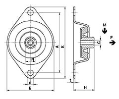 Ritning av HNG övre vibrationsdämpare