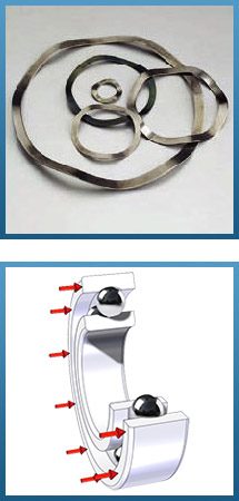 Vågbrickor tillverkade av legerat fjäderstål för kullager