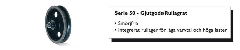 Serie 50 - Gjutgods/Rullagrat