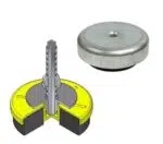 Maskinfäste med inbyggd vibrationsisolering.