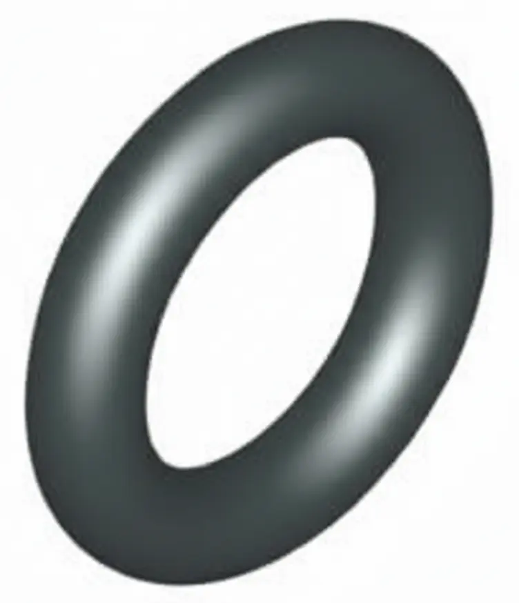 O-ring i gummimaterial som visar produktens runda profil och släta yta.