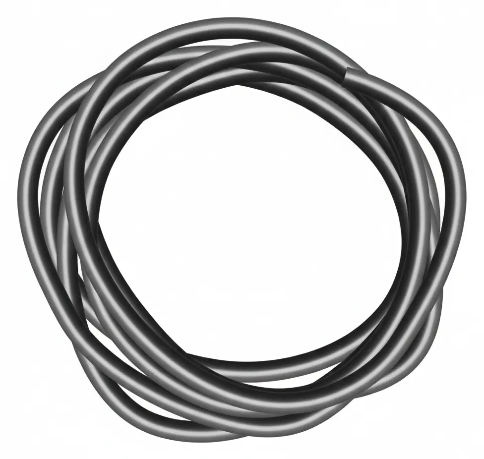 O-ringssnöre i en rulle som visar det flexibla och strängsprutade gummimaterialet.